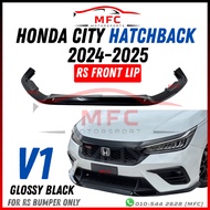 Honda City Hatchback GN5 2024 2025 FLRS Thai V1 Front Lip RS Bumper -Glossy Black