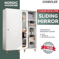 Kinbolee Nordic Wardrobe Sliding Door With Mirror Small Wardrobe Multi-smell Wardrobe Wardrobes m3