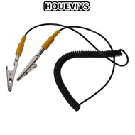 HOUEVIYS Coiled Cord, Black 180cm / 71" Anti-Static ESD Grounding Cable, Durable Male-to-Female Poly