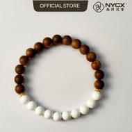 White Tridacna Agarwood Bracelet | 白砗磲沉香手串 | NYCX 南洋沉香
