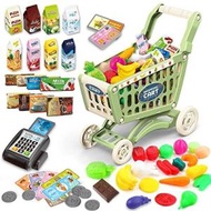deAO Kids Shopping Cart Trolley for Groceries Toddlers 65 Food Fruit Vegeta