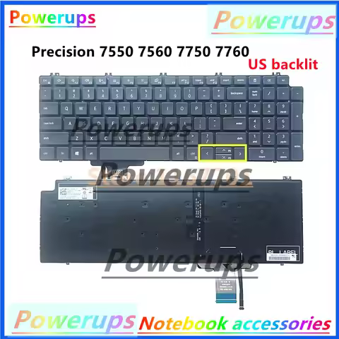 New Original Laptop US/LA/FR/BE/AR/GR Keyboard For Dell Precision 7550 7560 7750 7760 M7550 M7560 M7