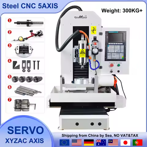 5 Axis CNC 3040 Engraving Machine CNC Router Steel Structure DSP EasyCNC 5axis Servo Motors Metal Wo