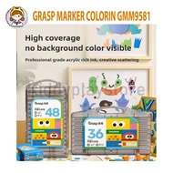 GRASP COLORIN Children's Marker Round Tip – 12/s 24/s 36/s 48/s 60 Colors + Box BENING | Non-Alcohol