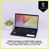 ASUS Vivobook 14 M4131DA AMD Ryzen 5 3500U 8GB DDR4 RAM 512GB NVMe SSD Radeon Vega 8 2GB GPU Refurbished Laptop Notebook