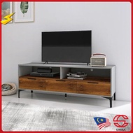 Cassa 5.9 Feet Flix TV Cabinet with Drawer and Metal Leg (Light Grey)