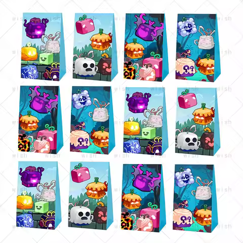 Blox Fruit Paper Gift Bag Russel Boy Birthday Party Supplies Cookies Candy Snack Bag Baby Shower Wed