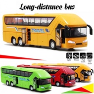 BWNTIX Toddlers Child Easy to Operate Door Open Vehicle Set FLashing With Music Toy Vehicles Bus Toy Bus Model Car Toy Long-distance Bus Double Decker Bus