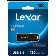 Lexar Flashdisk 32Gb USB 3.1 JumpDrive S80 Speed 130MB/s Official Warranty