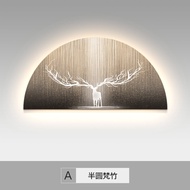 ภาพตกแต่งห้องนั่งเล่นสไตล์โมเดิร์นหรูหราพร้อมไฟ LED ภาพสัตว์บ้านรูปครึ่งวงกลม ภาพพื้นหลังโซฟา ภาพวาด