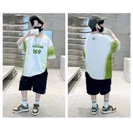 Korean Printed T-Shirt for Kids Boys Oversize Fashion Tops Tshirts Baby Boy Durable Damit Clothes