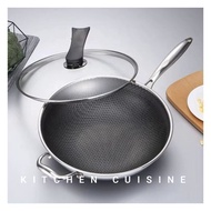 Wok Pan Honeycomb Stainless Steel 304 / Fry Pan / Stainless Pan / Frying Pan SS / SUS304
