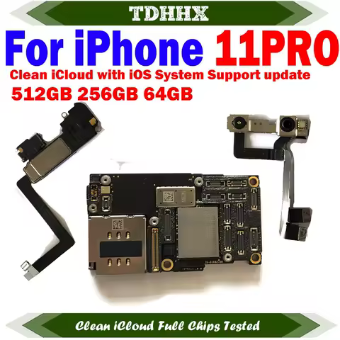 For iPhone 11 Pro Motherboard Clean iCloud Mainboard 64GB Full Chips Logic Board 256GB Tested Plate 