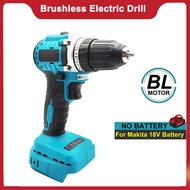 10mm Cordless Brushless Electric Drill Handheld Drill Screwdriver 2 Speed 23 Torque Setting Power Tools for Makita 18V Battery