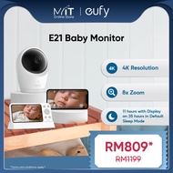 Eufy Baby Monitor E21 4K Ultra HD Camera &amp 720p Display Pan &amp Tilt Two-Way Audio Night Vision 