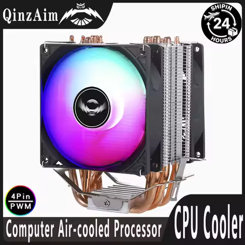QiuzAim CPU Fan Efficient Cooler Processor 6 Heat Pipe Radiator Air-cooling install LGA1200 1700 115