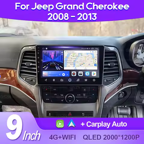 QSZN For Jeep Grand Cherokee WK2 2008 - 2013 Car Radio 2K QLED Android 13 Multimedia Video Player AI