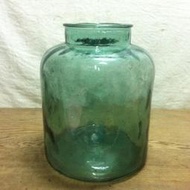 WH9342【四十八號老倉庫】全新 早期 台灣 綠色 氣泡 醬菜甕 玻璃甕 玻璃瓶 玻璃罐 高22cm 1罐價 降價