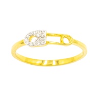 Happy Jewelry แหวนเข็มกลัด ทองแท้ 9k 37.5% เพชรเกสร ME966