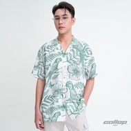 GALLOP : Mens Wear Graphic Print Hawaii Shirt เสื้อฮาวาย รุ่น GW9036 สี Green Mint - เขียวมิ้นท์ / ราคา 1790.-