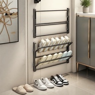 No-Drill 1PC Foldable Slipper Rack, Behind-Door Wall Mount Drain Holder for Bathroom Shoe & Sandal S