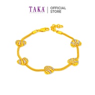 TAKA Jewellery 2-Tone Heart Glow 916 Gold Bracelet