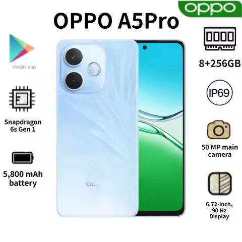OPPO A5 Pro 2026 Global Version 8GB+256GB 6.67 Inch 5800mAh Battery 50MP Dual Camera Dual SIM 5G Sma