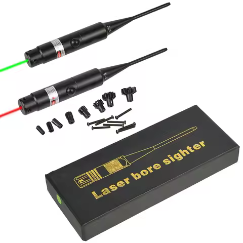 Laser Bore Sight Kit.177 .22 Caliber to 12GA Laser Pointer Collimator Universal Boresighter Battery 