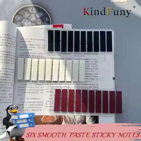 6-Packs 1200 sheet Color Stickers Notes Transparent Self-Adhesive Index Tabs Flags Sticky Note Stati