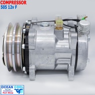 คอมแอร์ SD 505 12V. เกลียว แฟร์ R134a (SD5H09) คอมเพรสเซอร์ แอร์ คอมแอร์รถยนต์ Compressor หัวเทเปอร์