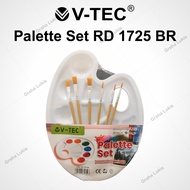 V-Tec Plastic Palette Set RD 1725 BR + Brush 6pcs - Painting Palette