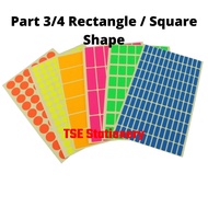 [Part 4/4] Rectangle / Square Sticker Self-Adhesive Colours Label Stickers Colour Sticker Round Rect