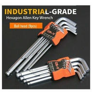 Long / Short 9Pcs Durable Wrench Ball Point Allen Hex Key Set Metric Type