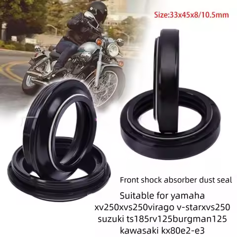 33x45x10.5 33 45 10.5 Oil Seal & Dust Cover Front Fork For Kawasaki Yamaha YZFR125 YZFR15 XV250 YZ80