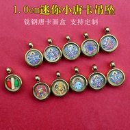 迷你钛钢小唐卡吊坠八大守护神五爷黄财神唐卡吊坠随身唐卡