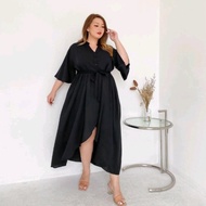 livia sabrina dress casual dress jumbo maxi dress big size l - xxxxl - hitam xxxxl