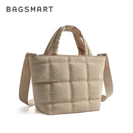 BAGSMART กระเป๋าสะพายข้างน้ําหนักเบาสําหรับผู้หญิงกระเป๋าถือปักเป้าผ้าพร้อมสายรัดปรับได้กระเป๋าเดินท