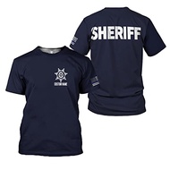 Personalized Name Sheriff Thin Blue Line USA Flag Patriotic Sheriff T-Shirt, Custom Name Sheriff T S