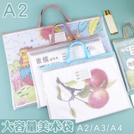 Thickened a2Portable file bag transparent waterproof large capacity A3Tuition Bag Student Test Paper