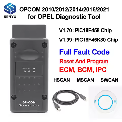 OPCOM 2021 for Opel 1.70 V2014 120309a CAN BUS OBD2 Scanner V1.70 PIC18F458 FTDI V1.99 Diagnostic Co