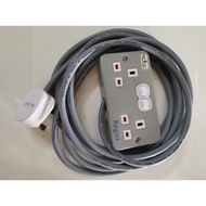 HEAVY DUTY Double Metal Clad Extension Wire (70/0193) SIRIM Approved Plug & Adapter. 5M, 10M, 15M, 2
