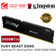 KINGSTON DDR5 DESKTOP GAMING PC RAM FURY BEAST / FURY BEAST RGB CL40 DIMM MEMORY RAM (5200MT/s) / (5