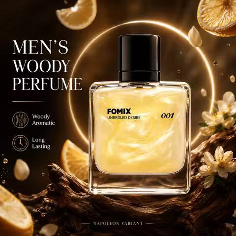 FOMIX 001 Napoleon Men’s Woody Perfume Long Lasting Citrus Aromatic Cologne Sweet Orange Lemon Jasmi