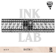 INKMELAB - BATIK Fruit Ink Temporary Tattoo ARMBAND 30X9 cm - Semi-Permanent Temporary Tattoo Lasts 