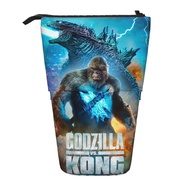 Godzilla VS Kong ความจุขนาดใหญ่สำหรับนักเรียนสร้างสรรค์พร้อมที่วางปากกาดินสอกล้องส่องทางไกลและกระเป๋าใส่แก้ว
