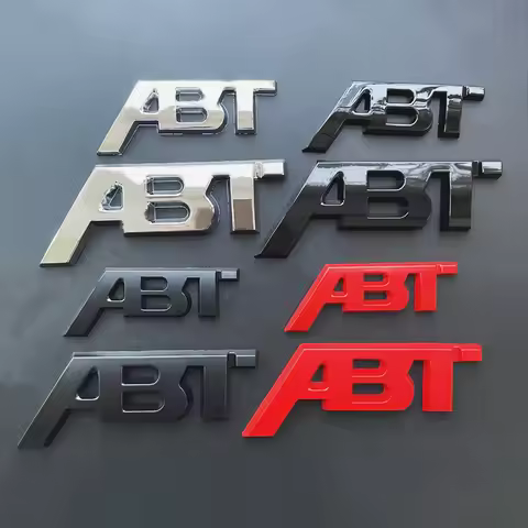 3D Metal ABT Logo Letters Car Emblem Badge For Audi A5 A7 A1 SQ5 TT RS6 RS3 Q7 Q5 Q8 A3 VW Golf 7 AB
