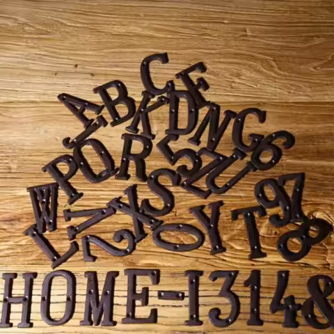Metal Alphabet Letter Number A to Z, 0 to 9 Custom Sign for Personalised House Door Plate Outdoor St