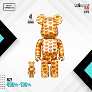 BE@RBRICK 4 +1 HIDE (x JAPAN) x AMPLIFIER : Gold Heart [New]