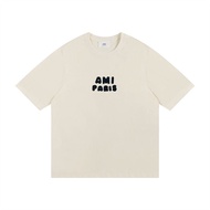 Ami Paris France New product Correct Version Of Ami Chapter Letter Embroidery Love Short Sleeve Mens