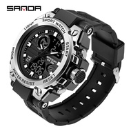 SANDA SANDA Hot Sale Electronic Watch Multifunctional Large Dial Dual Display Sports Watch Luminous 